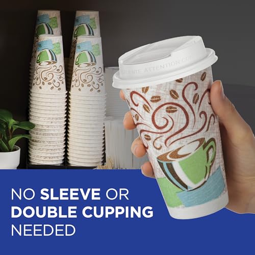 Insulated 12 oz Paper Coffee Cups, Coffee Haze Design (500 Count)