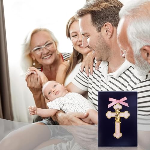 Pink Enamel Baby Wall Cross - Baptism and Christening Gift for Girls