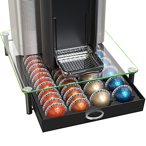 Tempered Glass Coffee Pod Storage Drawer - Fits 24 Large or 48 Small Pods