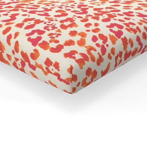 Pillow Perfect Abstract Seat Cushion, 16" x 18.5", Sunny Spot Papaya 2 Count