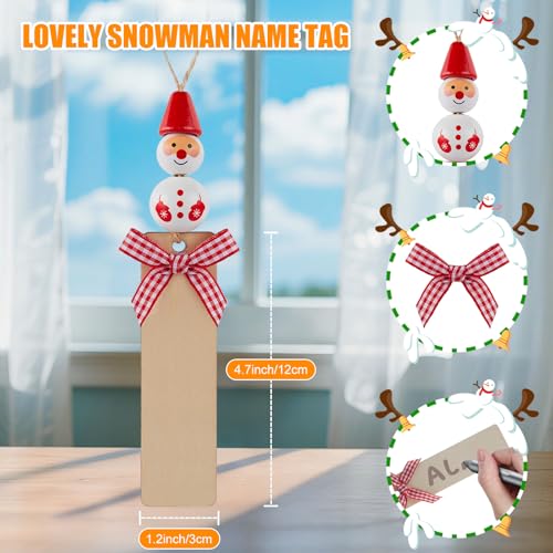 Minetom 6-Pack Christmas Stockings 18-Inch Knit Red Green White with DIY Snowman Name Tags