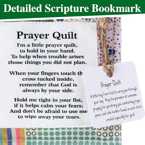 2-Pack Mini Pocket Prayer Quilts with Hidden Cross - Encouragement Gifts