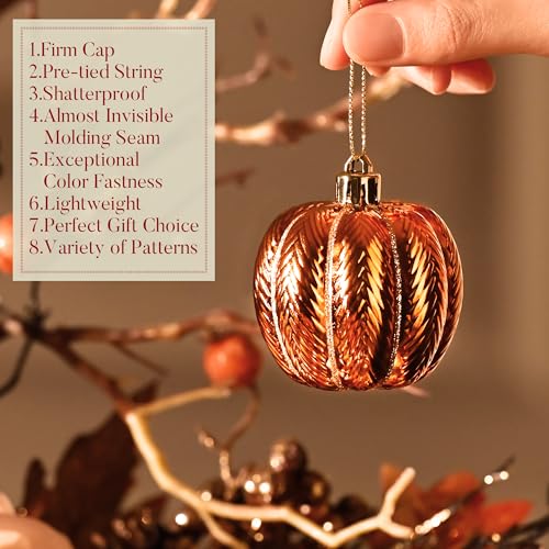 40-Piece Shatterproof Fall Tree Ornaments - Harvest Gnome & Pumpkin Decor