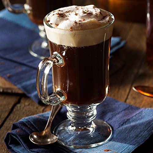 Sieral 12 Pcs Irish Coffee Mugs 8.5 oz Clear Glass with Handle - Set of 12