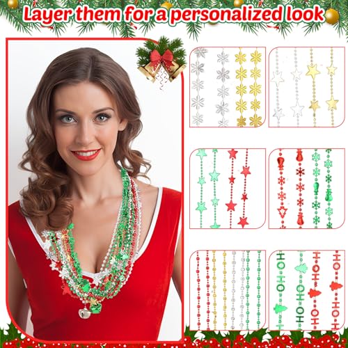 Civaner 300 Pcs Snow Christmas Bead Necklaces Bulk – Gift Idea