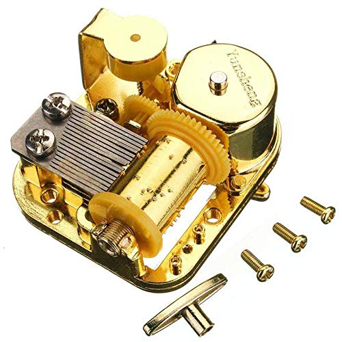 18-Note Gold Wind-Up Music Box Movement for DIY Crafts