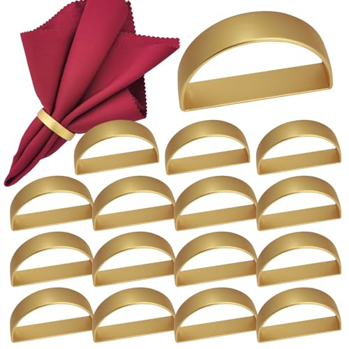 Set of 16 Gold Napkin Rings for Holiday & Wedding Table Decor