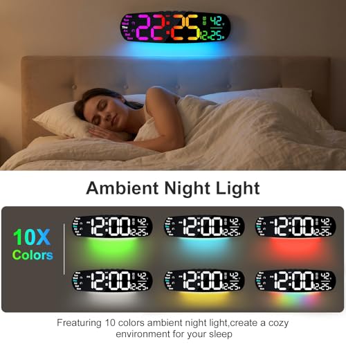 ANALOI Vibrant Large Digital Wall Clock 14.4 Inch Classroom Display
