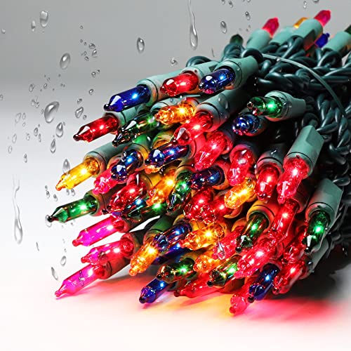 XMASLAND Ultra-Bright Connectable 100-Count Multi Christmas Lights 19.6ft Green Wire (100L) Indoor/Outdoor