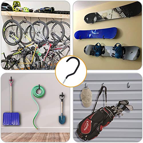Heavy Duty Screw Hooks 8-Pack for Garage Storage and Bikes