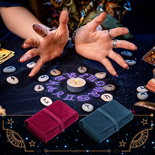 2 Pieces Velvet Tarot Card Pouch Wrap and Deck Storage Holder