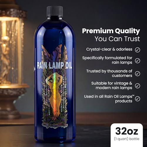 Premium Rain Lamp Oil - 32 oz Clear & Odorless Drakeol 35 Mineral Oil