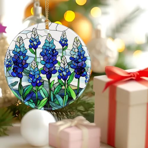 DUJITODOH Texas Bluebonnet Wildflowers Christmas Ornament - Festive Holiday Decor