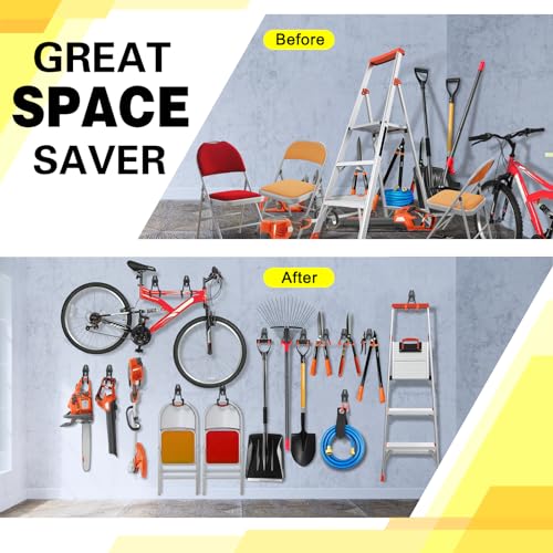 2 Pack Heavy Duty Garage Storage Hooks Steel Wall Mount Tool Hangers
