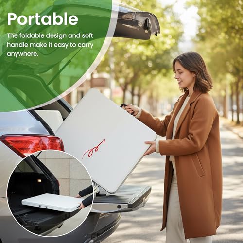 6ft Heavy Duty Folding Table, Portable HDPE Plastic Fold-in-Half Table