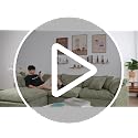 Oversized Modular Cloud Sectional Sofa with Chaise Lounge in Green Chenille