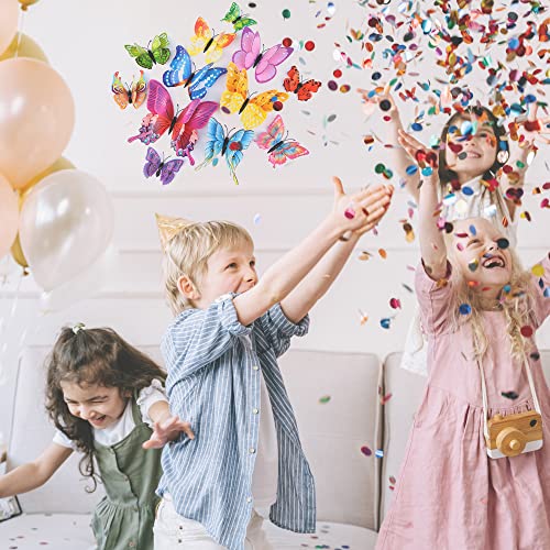 Opseam 3D Butterfly Wall Decor Stickers with Magnets - 24 Pack Waterproof PVC