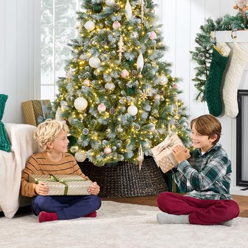 7.5ft Pre-Lit Frosted Scotch Pine Artificial Christmas Tree w/ LED Lights