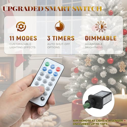 6ft Prelit Snow Flocked Artificial Christmas Tree with Remote Control