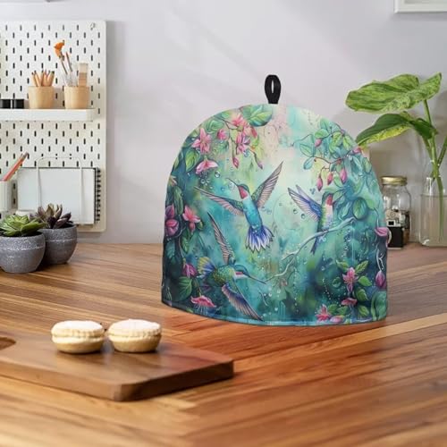 Hummingbird Floral Insulated Tea Cozy for Teapot - 13x10 Inch Kitchen Decor