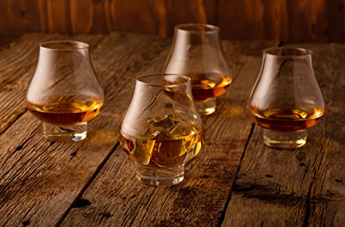 LUXBE 4-Pack Crystal Whiskey & Brandy Glasses - 7.1oz Tasting Glasses Set