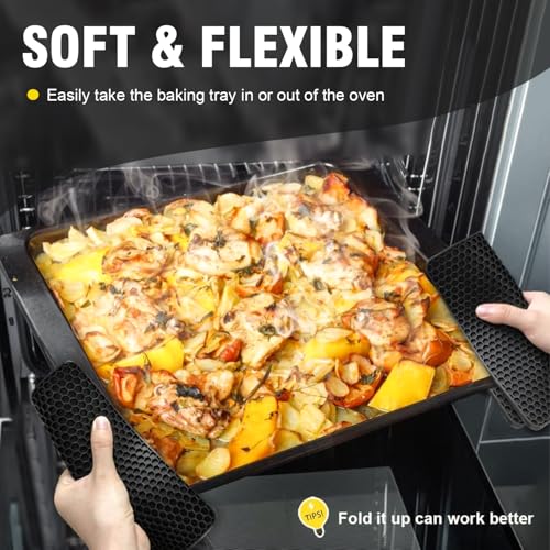 Silicone Trivet Mats - Heat Resistant Non-Slip Hot Pads & Pot Holders, 4 Pack