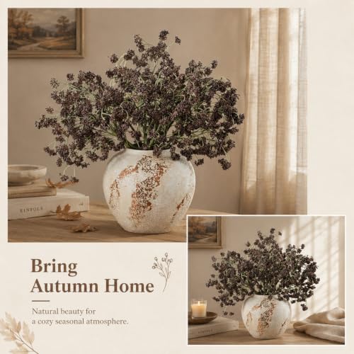 16-Inch Faux Berry Stems - 6 Pcs Artificial Branches for Fall Decor