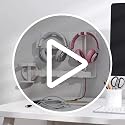 Adhesive Bedside Wall Shelf with Cup Holder and Hooks for Dorm Room