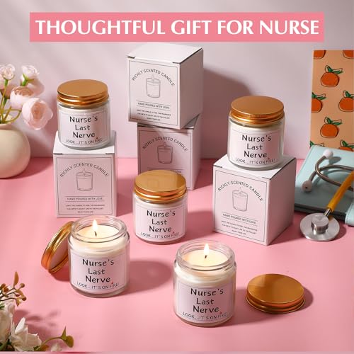 MTLEE Nurse Appreciation Gift 8 Pcs Lavender Scented Candles 3.5 oz White Edition