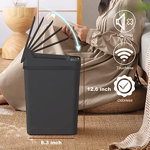 3-Pack 2.5-Gallon Automatic Touchless Trash Can - Narrow Motion Sensor Bin