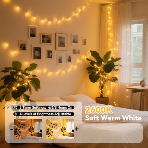 Color Changing LED Fairy Lights - 66ft 200 LED Plug-In String Lights
