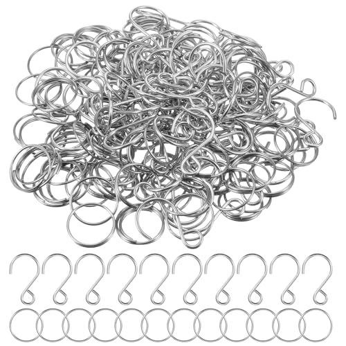 200 Pcs Mini Stainless Steel S-Hooks & Chandelier Connectors