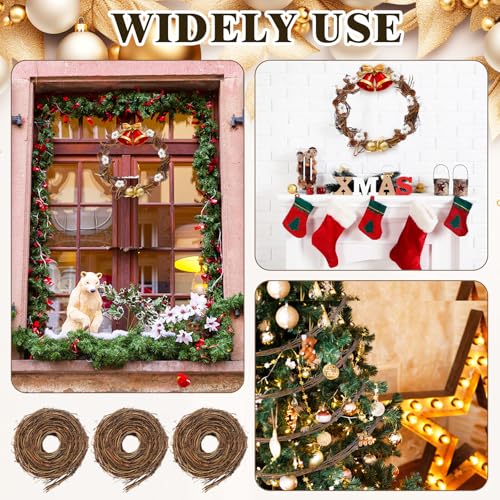 Janinka 6 Pcs 15ft Grapevine Garland Natural Twig Wreath for Craft (6 Pack)