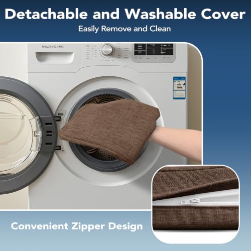 Memory Foam Dining Chair Cushions, Non-Slip Kitchen Seat Pads, Set of 4, Brown