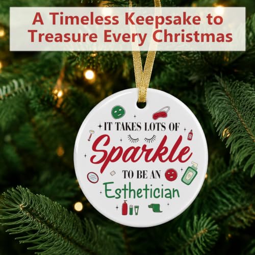 Esthetician Christmas Ornament - 2026 Gift for Women, Ceramic Keepsake
