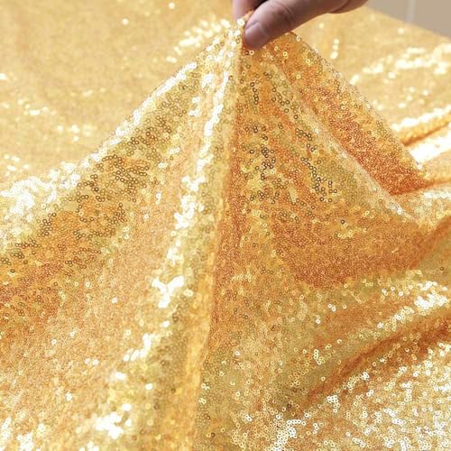 HMQIANG 6 Pack Gold Sequin Table Runners 12x108 Inch Party Decor Set