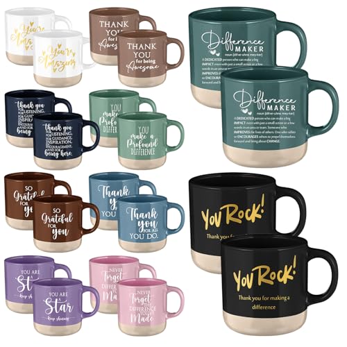 Didaey Thank You Coffee Mugs for Employees Coworkers - Bright 20 Pack