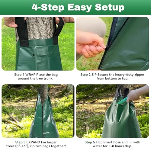 20-Gallon Tree Watering Bags (6-Pack) - Slow Release Drip Irrigation