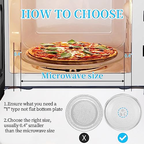 12-Inch Microwave Turntable Glass Plate Replacement with 3-Notch Coupler