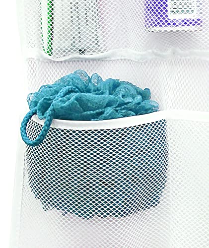 Hanging Mesh Shower Caddy Organizer - 2 Pack, 14" x 30", White