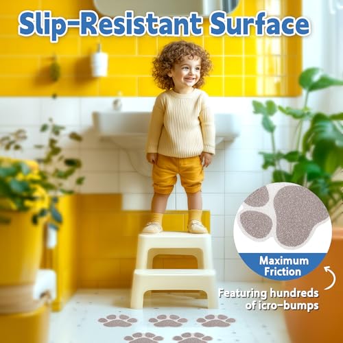 20-Piece Dog Paw Non-Slip Bathtub Stickers with Scraper, Brown