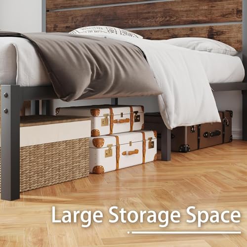Queen Bed Frame with Headboard and Footboard, Noise-Free Metal Platform