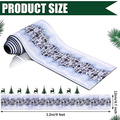 Christmas Village Cobblestone Road Snow Mat, 47-Inch Rollable Street