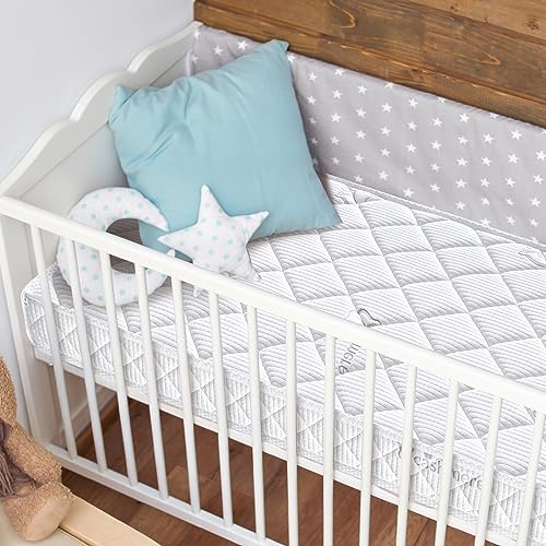 Letmxiu 5-Inch Memory Foam Crib & Toddler Mattress - Hypoallergenic