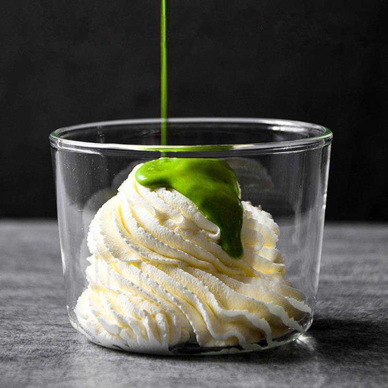 yarlung 9 Pack Small Glass Dessert Bowls, 8 Oz Custard Cup Clear Pudding Cup, Tasting Glasses Prep Bowls for Parfait, Ice Cream, Party Birthday