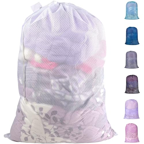 Extra Large Heavy Duty Diamond Mesh Laundry Bag, 24x36 Inch
