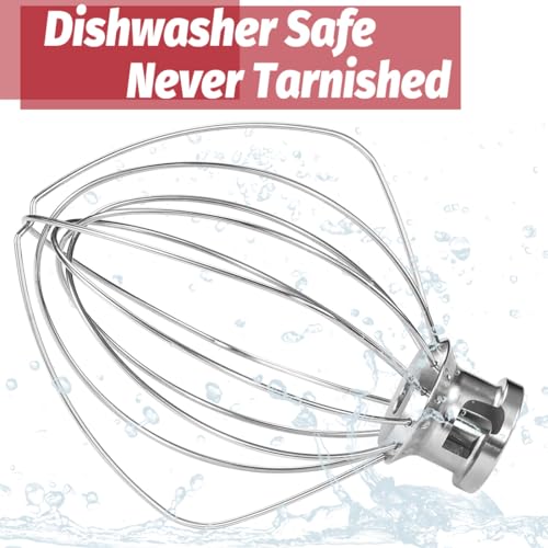 6-Wire Stainless Steel Whisk Attachment for 4.5 and 5 Quart Tilt-Head Mixers