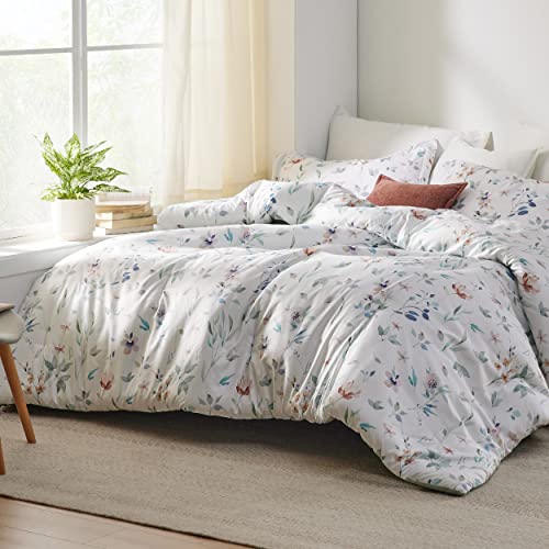 Bedsure Queen Floral Comforter Set - Lightweight Soft Bedding with Pillow Shams