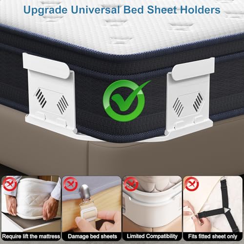 Fitted Sheet Holders for Corners - 4PCS Bed Sheet Clips