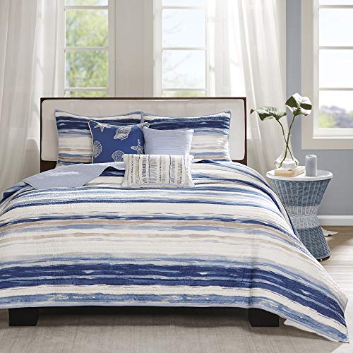 Madison Park Coastal Quilt Set - 6 Piece Full/Queen Coverlet Bedspread